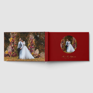 Real Foil Foto Einfache Personalisierte Rote Hochz Gästebuch