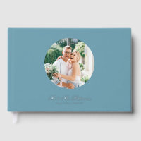 Real Foil Foto Einfaches Personalisiertes Blue Wed
