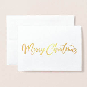 Real Foil Gold Frohe Weihnachtskarte Folienkarte