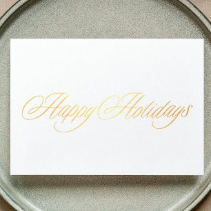 Real Foil Gold Happy Holidays Weihnachtskarte Folienkarte