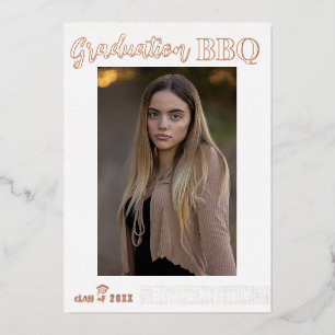 Real Foil Moderner Abschluss Foto Party GRILLEN Folieneinladung