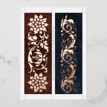 Real Foil Ornate Book Spine 2 Bookmarks Per Card