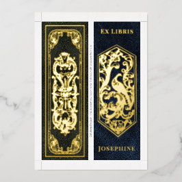 Real Foil Personalized Name 2 Bookmarks Per Card Folien Feiertagskarte