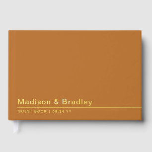 Real Foil Simple Modern Gold Script Hochzeit Gästebuch
