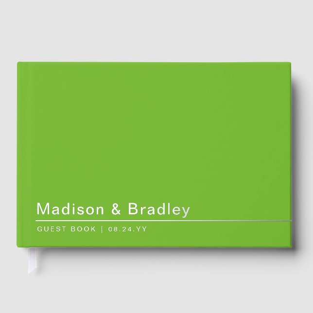 Real Foil Simple Modern Silver Script Wedding Gästebuch (Vorderseite)