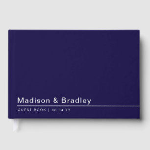 Real Foil Simple Modern Silver Script Wedding Gästebuch