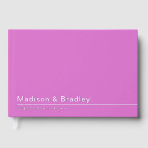 Real Foil Simple Modern Silver Script Wedding Gues Gästebuch