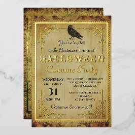 Real Foil Spooky Vintag Gothic Halloween-Party Folieneinladung