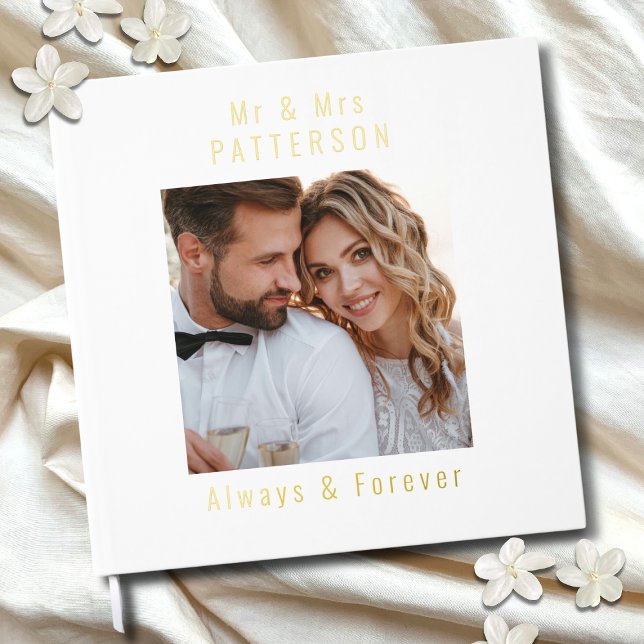 Real Foil Wedding Foto Personalisierte Namen Gästebuch (Von Creator hochgeladen)