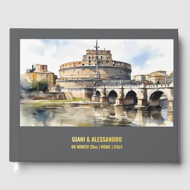 Real folie Castel Sant'Angelo Rom Aquarellfarben Gästebuch (Vorderseite)