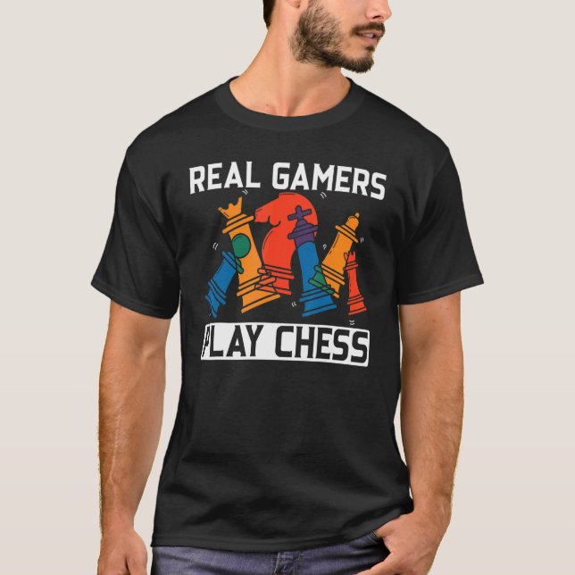 Real Gamers spielen Schach Großmeister-Mainboard-S T-Shirt (Vorderseite)
