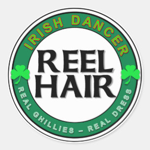 Real Ghillies, Real Dress, REEL HAIR Runder Aufkleber