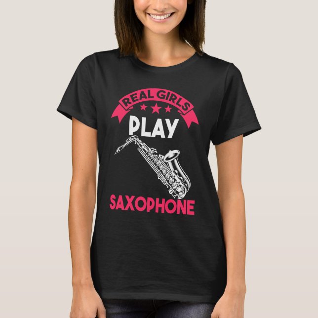 Real girl saxophone play T-Shirt (Vorderseite)