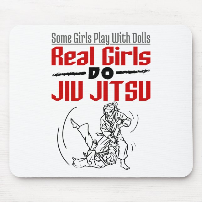 Real Girls Do Jiu Jitsu BJJ Jiujitsu Women Mousepad (Vorne)