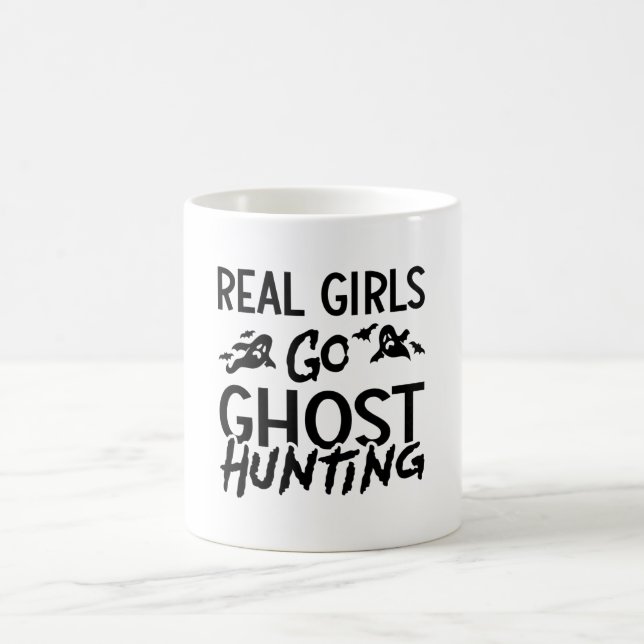 Real Girls Go Ghost Hunting Ghost Hunter Spooky Kaffeetasse (Mittel)
