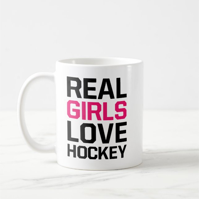 Real Girls Liebe Hockey Kaffeetasse (Links)