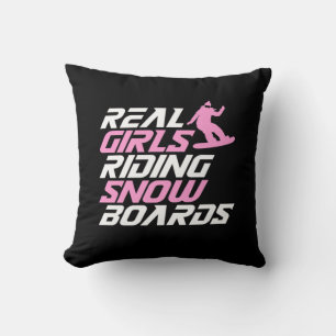 Real Girls Reiten Snowboards Kissen