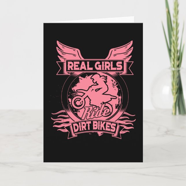 Real Girls Ride Dirt Bikes für Motocross Frauen Karte (Vorderseite)