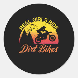 Real Girls Ride Dirt Bikes Motocross Runder Aufkleber