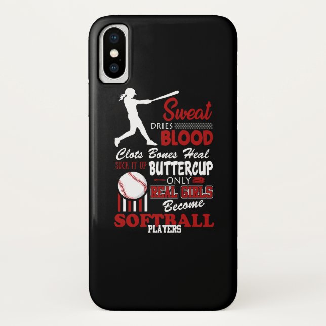 Real Girls werden Softball-Spieler-Geschenk Case-Mate iPhone Hülle (Rückseite)