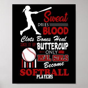Real Girls werden Softball-Spieler-Geschenk Poster
