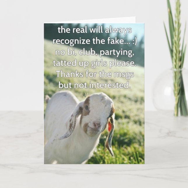 Real Goat greeting card Karte (Vorderseite)