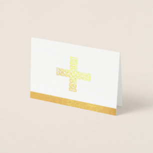 Real Gold Foil Cross Mitteilungskarten Folienkarte