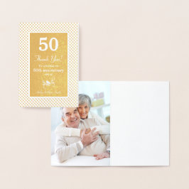 Real Gold Foil Dots 50 Jahre Danke Folienkarte