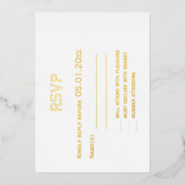 Real Gold Foil Elegante Gay Wedding RSVP Cards Folieneinladung