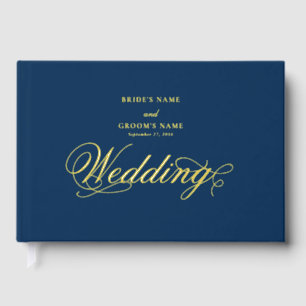 Real Gold Foil Elegante Klasse Luxus Hochzeit Gästebuch