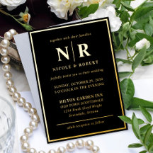 Real Gold Foil Elegante Wedding Monogram Modern