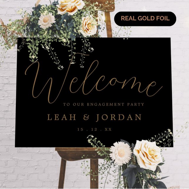 REAL Gold Foil Elegantes Engagement Willkommen Foliendrucke (Von Creator hochgeladen)