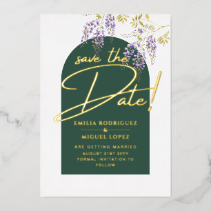 Real Gold Foil Moderne Hochzeit retten das Datum L Folieneinladung