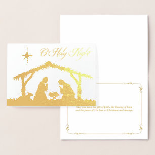 REAL Gold Foil O Holy Night Nativcard Folienkarte