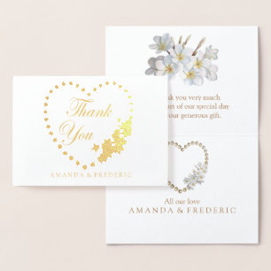 REAL Gold Foil & Pearls DANK IHNEN Hochzeitkarte Folienkarte