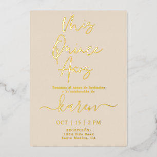Real Gold Foil Quinceañera Einladung