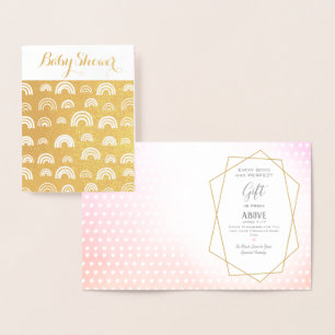 Real Gold Foil Rainbow Baby Girl Shower Segnungen Folienkarte