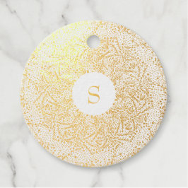 Real Gold Foil Sparkle Monogram Geschenkanhänger