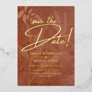 Real GOLD FOIL Terracotta Save the Date Wedding Fo Folieneinladung
