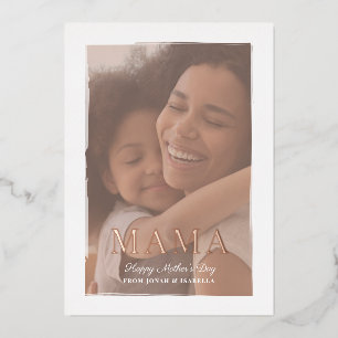 Real Gold Foil und Foto Mama Mother Day Card Folien Feiertagskarte