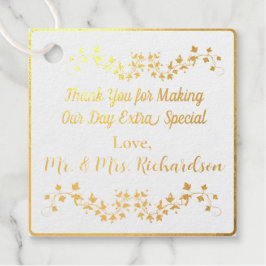 Real Gold Foil Whimsical Blüh Vielen Dank Geschenkanhänger