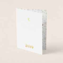 Real Gold Happy New Year Foto Folienkarte