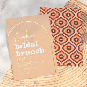Real Gold Mid Mod Retro Arch Brunch Brautparty Folieneinladung