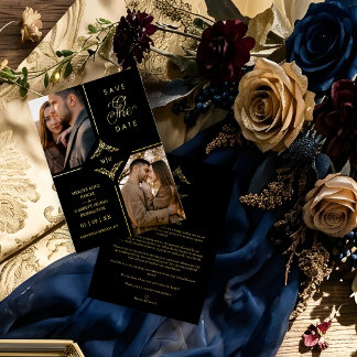 Real Golden Sophisticated Ornament Flourish  Folieneinladung