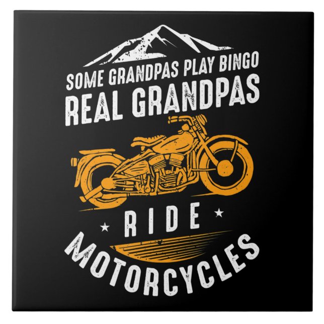 Real Grandpas Motorrad Geschenk für Biker Fliese (Vorderseite)