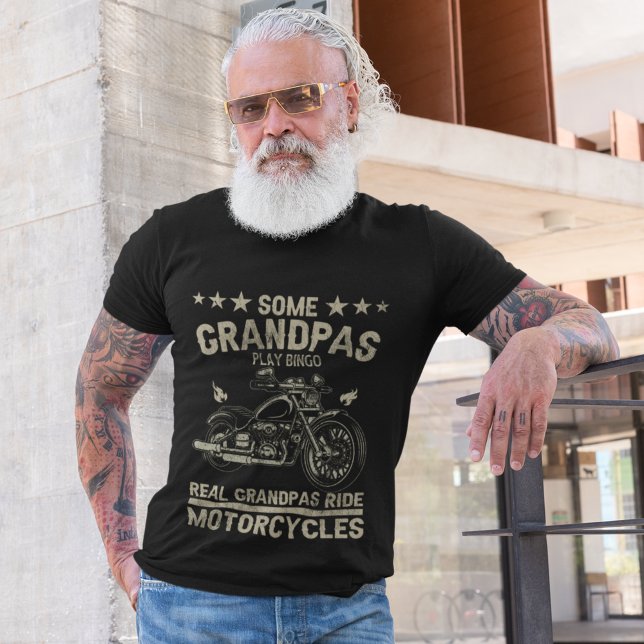 Real Grandpas Ride Motorcycle Biker Grandpa T-Shirt (Von Creator hochgeladen)