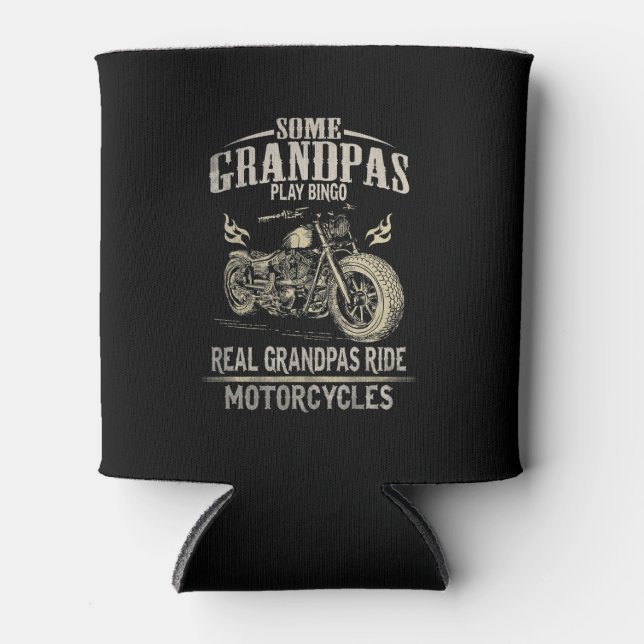 Real Grandpas Ride Motorrad Geschenk für Grandpas. Dosenkühler (Vorderseite)