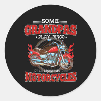 Real Grandpas Ride Motorräder Motorrad Lover Runder Aufkleber