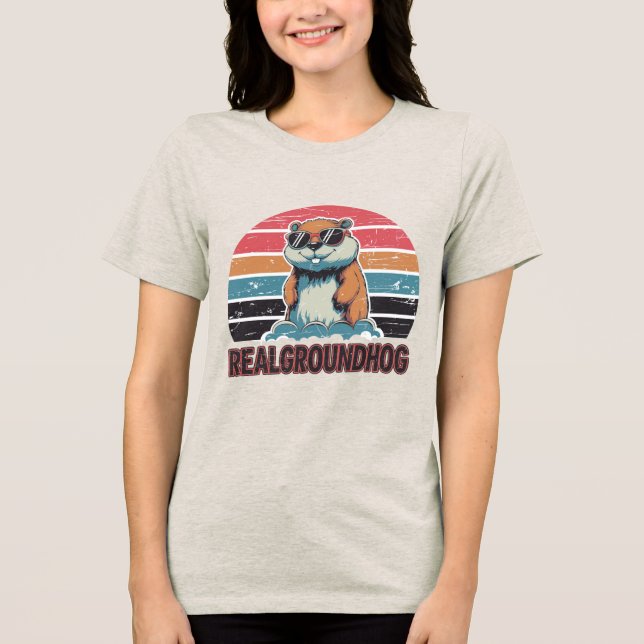 Real Groundhog Tri-Blend Shirt (Vorderseite)