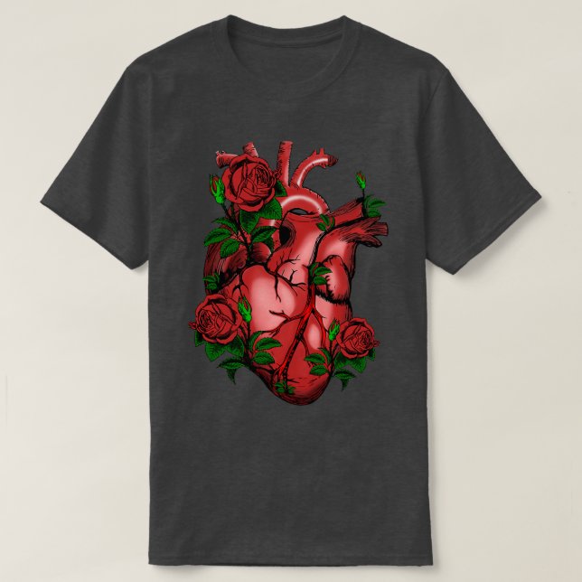 Real heart and roses T-Shirt (Design vorne)